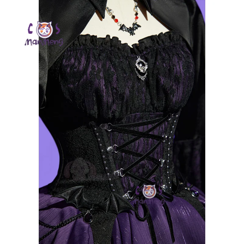 Monster Cos High Elissabat Косплей Костюм Женский Хэллоуин вечерние фантазийная форма платье реквизит носки брошь Лолита сладкий новый комплект (art.: 3920d18f2c765) - 3920d18f2c765