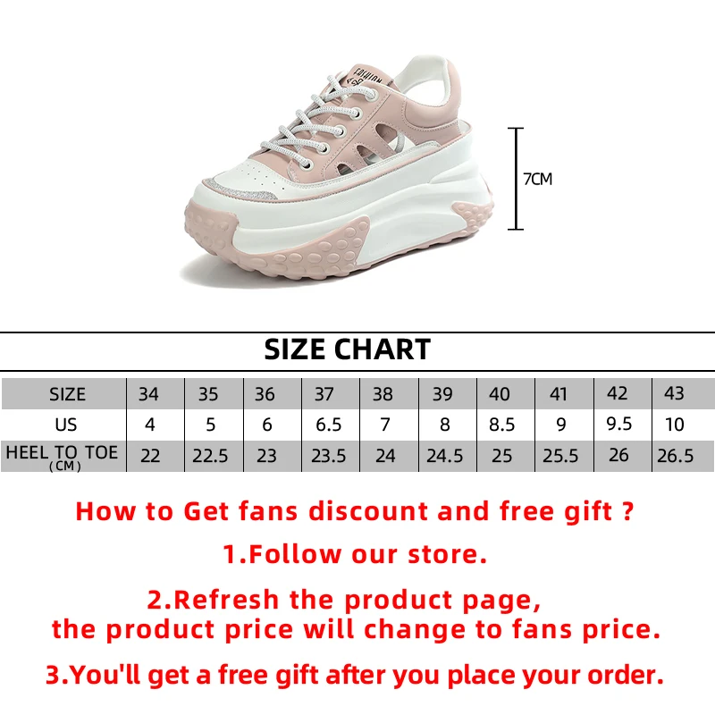 7CM 2023 Platform Wedge Chunky Sneaker Fashion Genuine Leather Hollow Lace Mixed Color Casual Comfy Lady Hidden Heel Female Shoe
