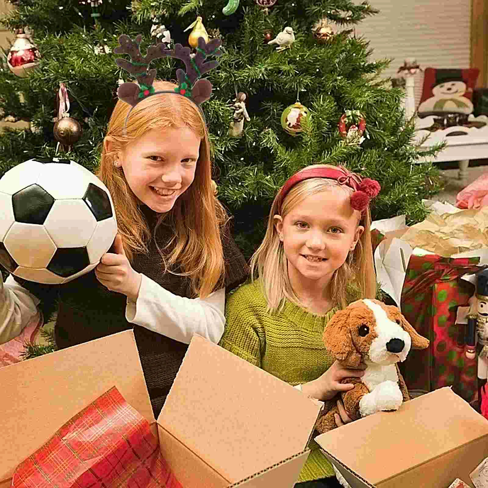 Рождественская повязка на голову с рогами блестящие аксессуары для волос