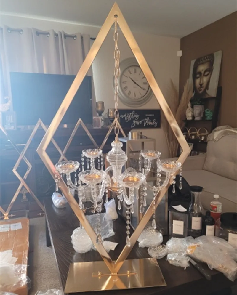 

2sets Creative diamond candle holder European wedding romantic candle holder Western food table decoration wedding props