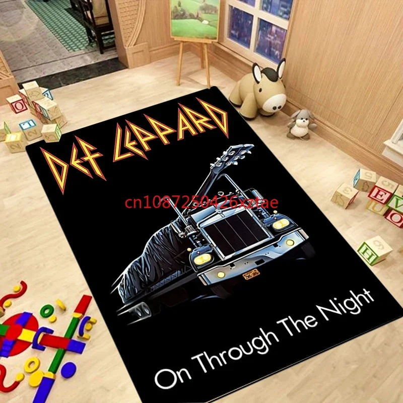 Фото Большой ковер с принтом D-ef Leppard Band, коврик для гостиной, спальни, дивана, напольные коврики, коврик для ванной, игровой коврик №3