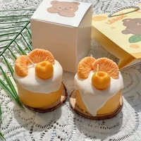 cute orange fruit cream cake aroma candles ins style birthday gifts home decorative scented candles for rituals handmade candle