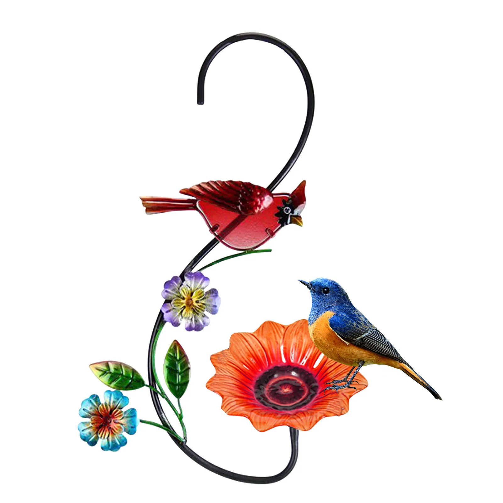

Sunflower Bird Feeder Outdoor Glass Hangings Bird Bath Bird Shower Outdoor Garden Decoration Charm For Bird Garden Porch Decor
