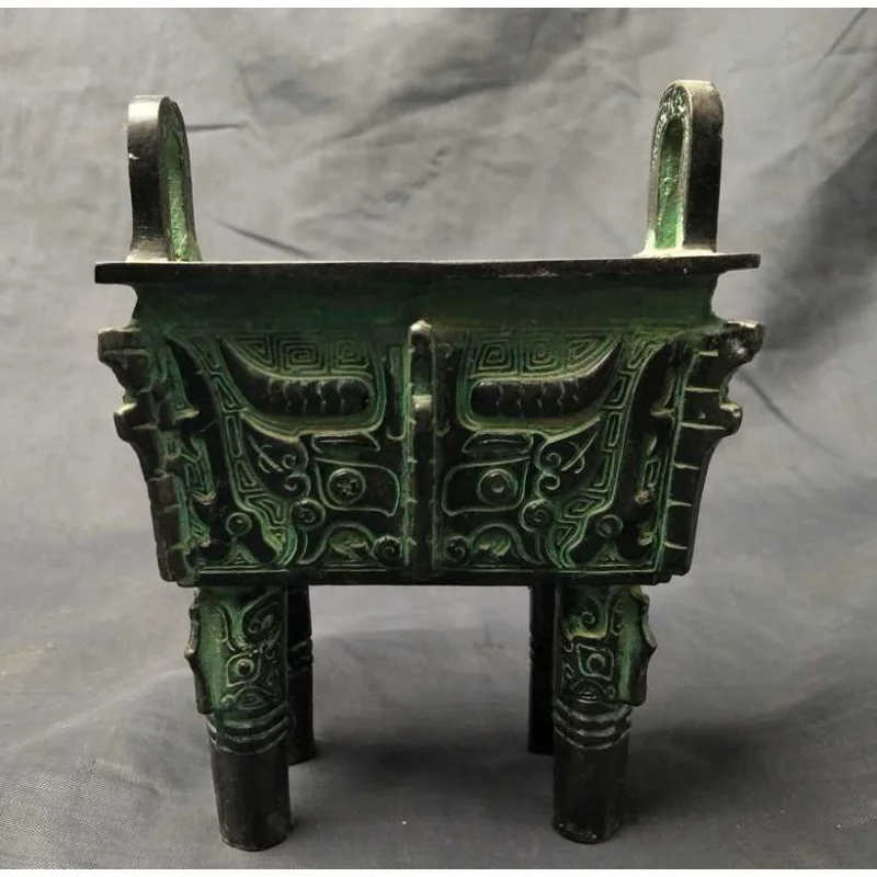 

Ancient Chinese Bronze Carved Beast Four-Legged Incense Burner