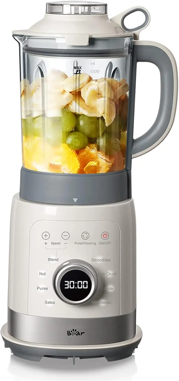 

Blender, 1500 Peak Watts Countertop Blender for Kitchen, Blender for Shakes and Smoothies with 51 Oz Glass Jar,Auto-Programs Fu
