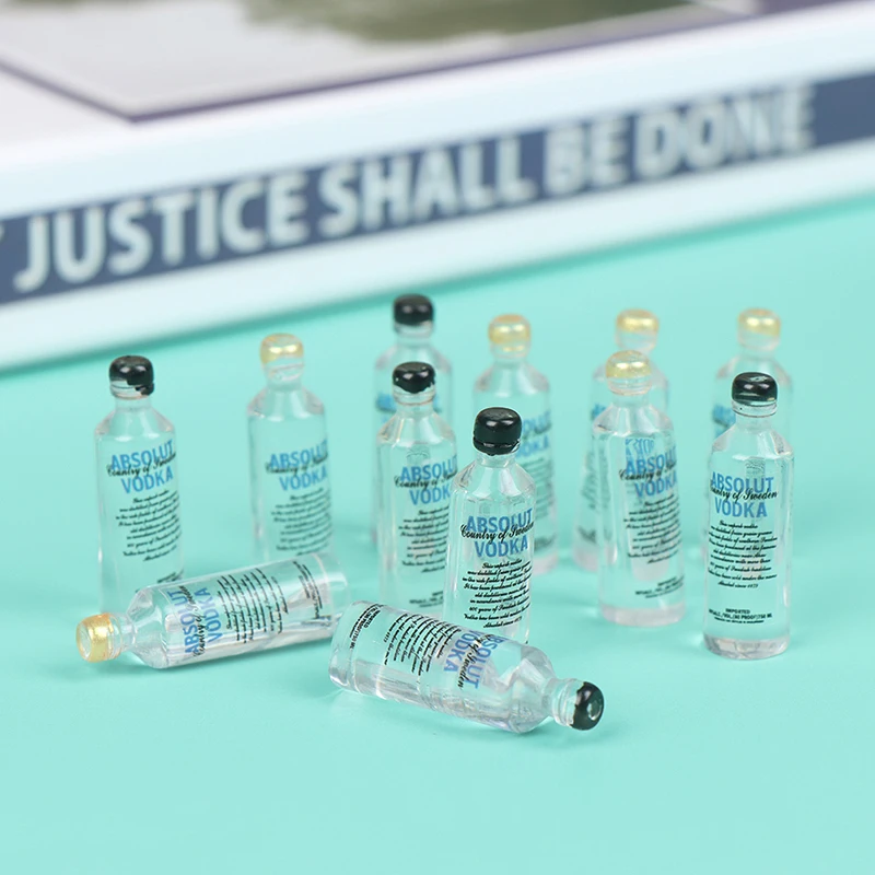 

6pcs Miniature Dollhouse Resin Wine Bottles Kitchen Accessories Champagne Drink Bottle Model For Doll House Decor Kids Toys