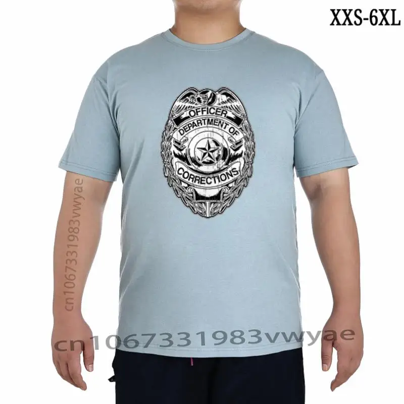 

Corrections Officer Flag Thin Gray Silver Line 2SIDED Men Tee Shirt Fashionable Normal T Shirt Cotton Men' Tops Tees Normal