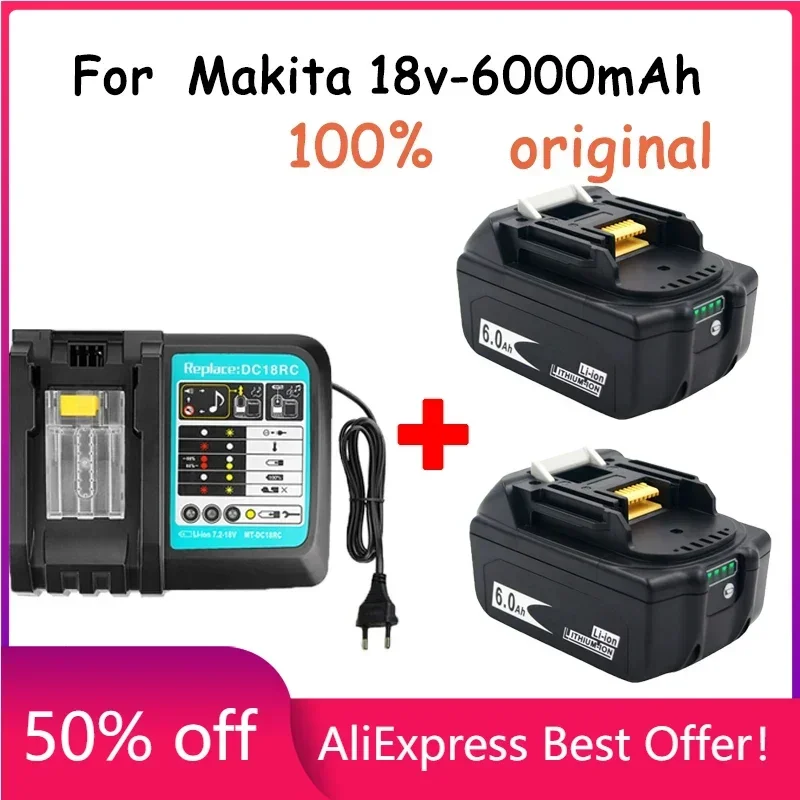 

18650 rechargeable battery, Makita backup battery, 18v6000mah with 3A charger, bl1840 bl1850 bl1830 bl1860b lxt400