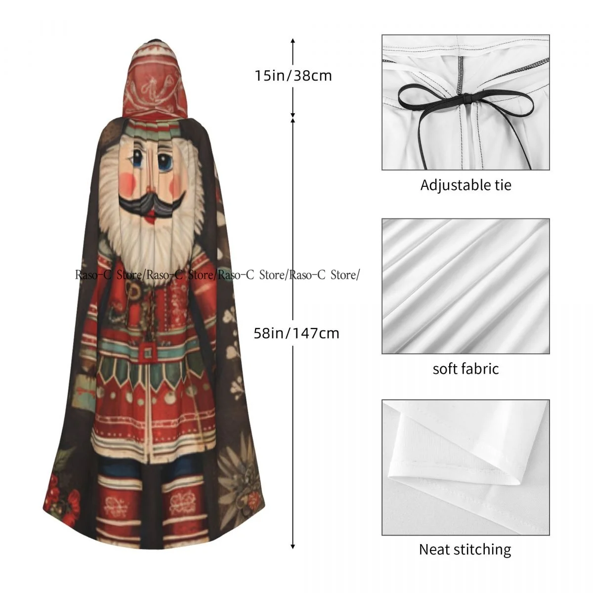 Плащ для взрослых накидка с капюшоном Щелкунчик фигурка солдата причудливый