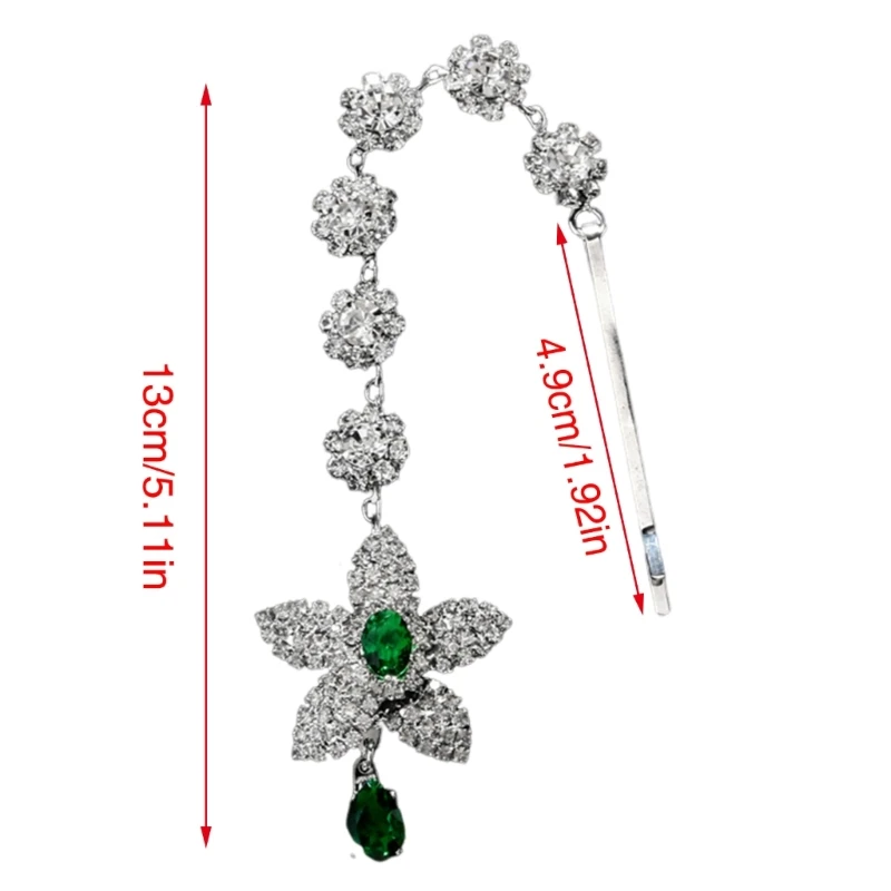 Цветок Стразы Цепочка для волос Кристалл Свадебный головной убор Невеста