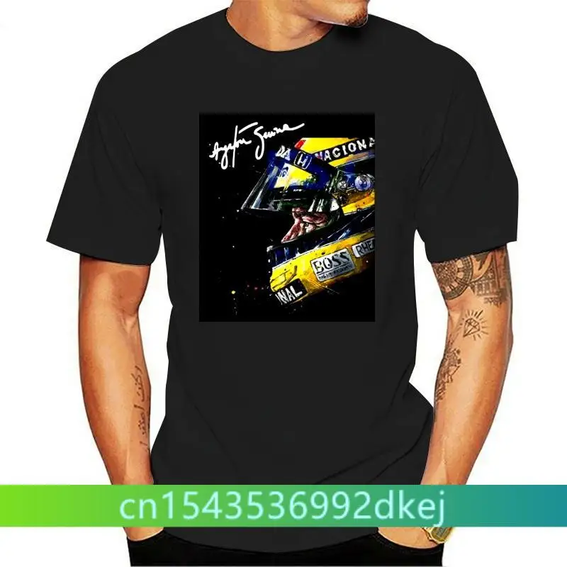 2019 Newest Fashion AYRTON SENNA TRIBUTE T-SHIRT Helmet Tee Men'S High Quality Tees Short Sleeve T Shirt Cotton