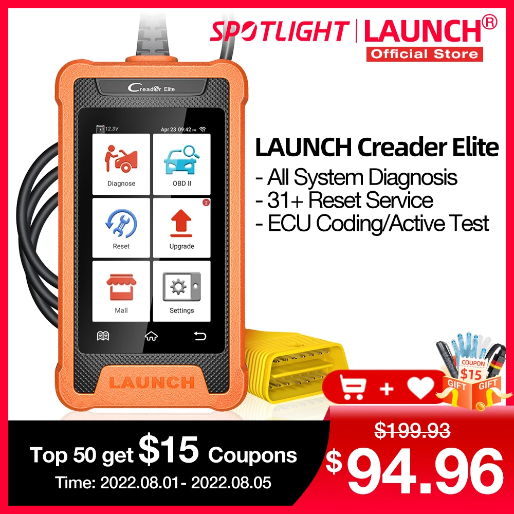 Диагностический сканер LAUNCH X431 Elite диагностический прибор OBD2 колеса 31 + сброс для