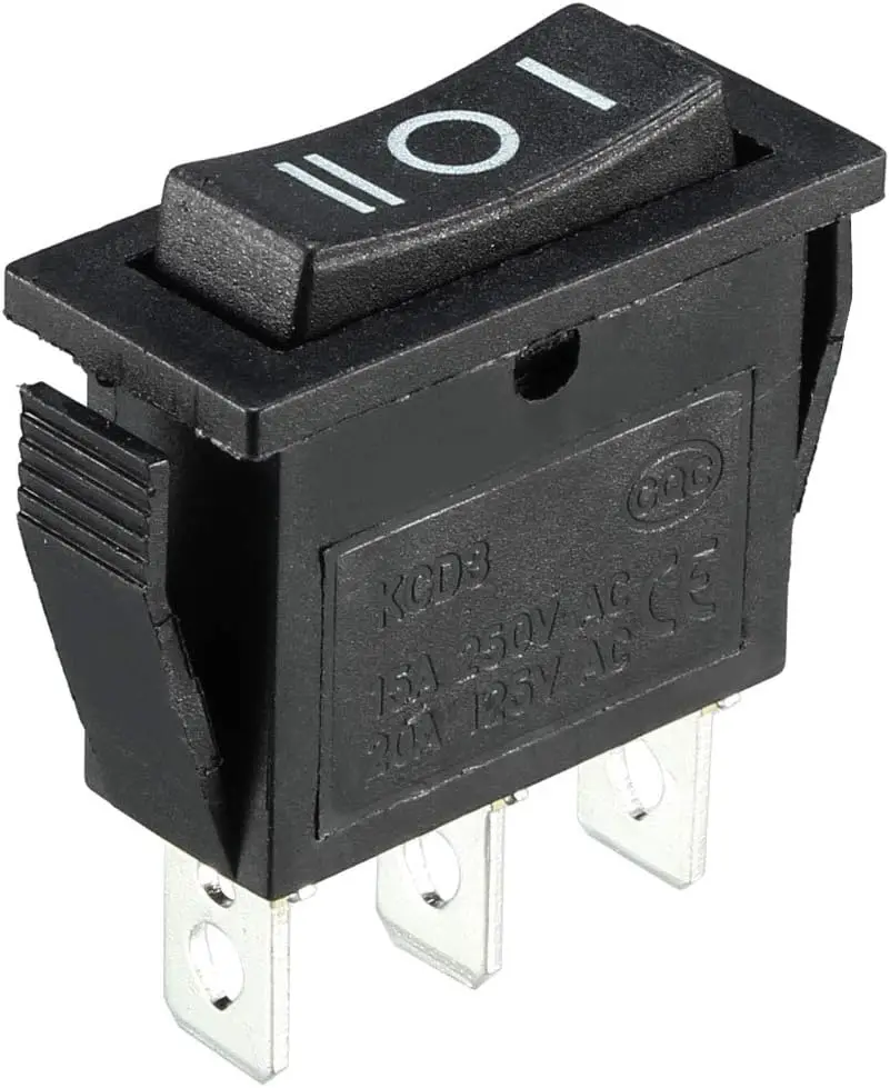 

Keszoox AC 250V/15A 125V/20A 3P ON/OFF/ON 3 Position Snap-in Boat Rocker Switch Black