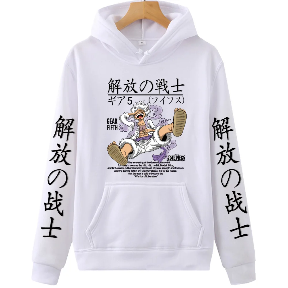Anime One Piece Hoodie Luffy Sun God Hoodie 2023 Manga Style Print Tops Fall Harajuku Style Hoodie