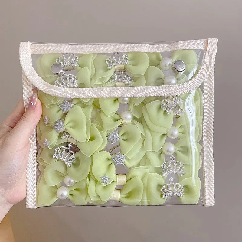 

Children's Pearl Bow Hair Clip Mesh Princess Front Broken Side Bang Hairpin Girls' Hair Ornament Fairy Hairpin Sparkling Pearl