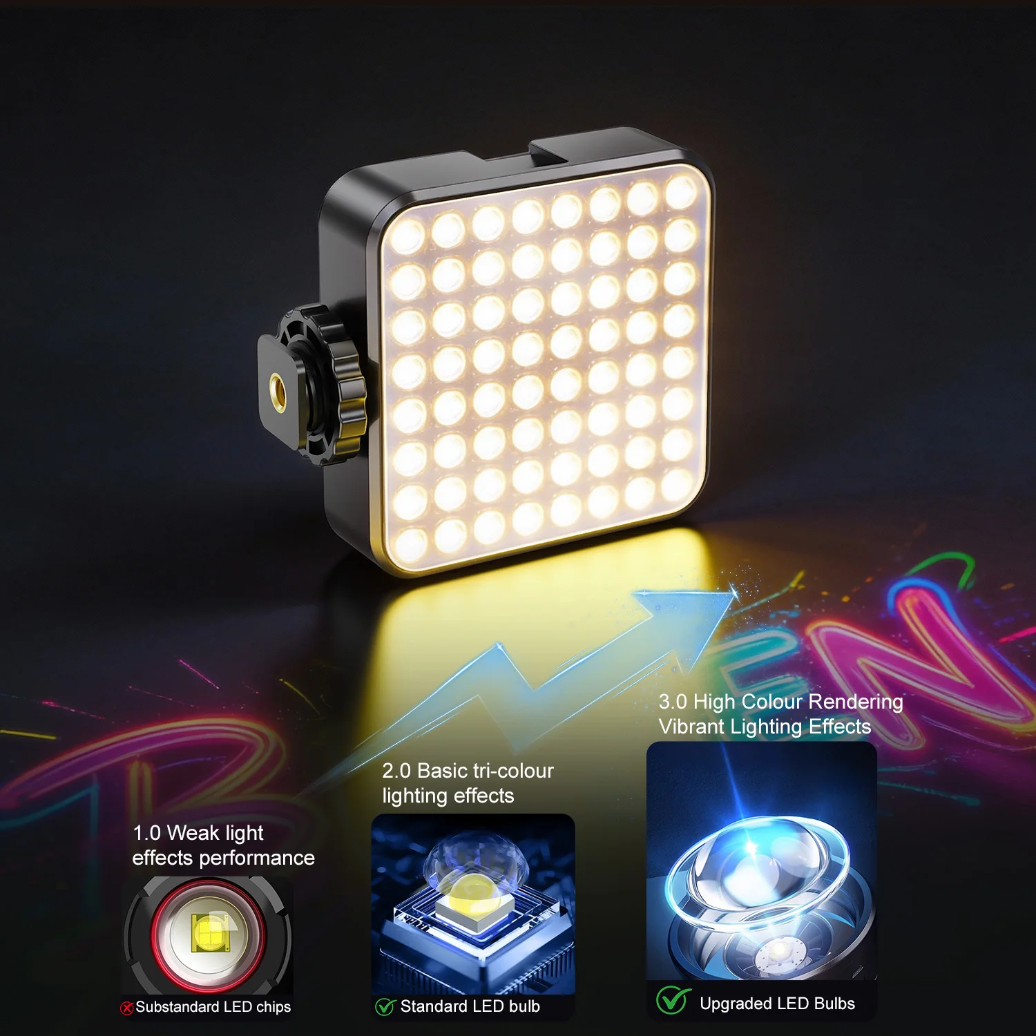 Фото Светодиодные RGB-лампы X2 Mini для фото- и видеосъемки, 6500 мАч, перезаряжаемая LED-панель для YouTube и TikTok №5