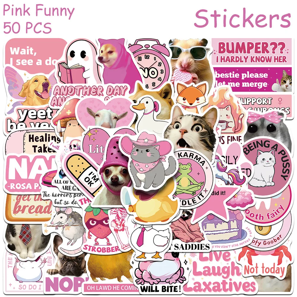 

50 шт. мультяшные розовые бумажные наклейки