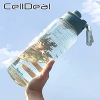 large capacity water bottle 1 5l2 6l travel sport outdoor training water drinking cup transparent portable hanging sport kettle