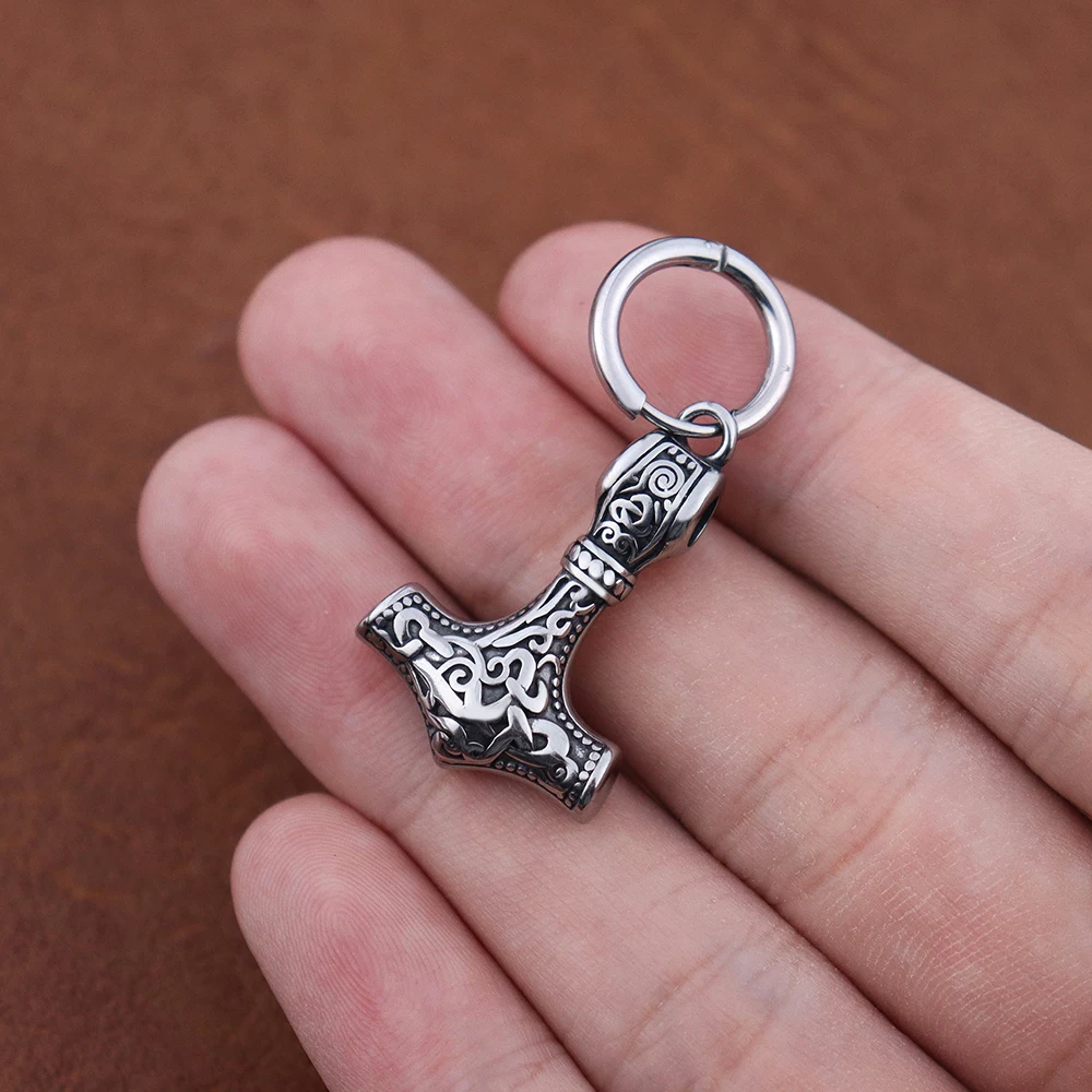 Модные мужские серьги-кольца Vikings Thor из нержавеющей стали в скандинавском стиле