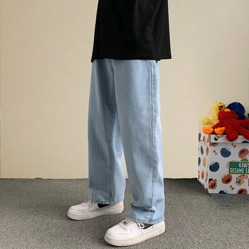 2023 New Spring Straight Baggy Jeans for Men Loose Wide Leg Pants Japanese Streetwear Black Trousers Male Luxury Clothing