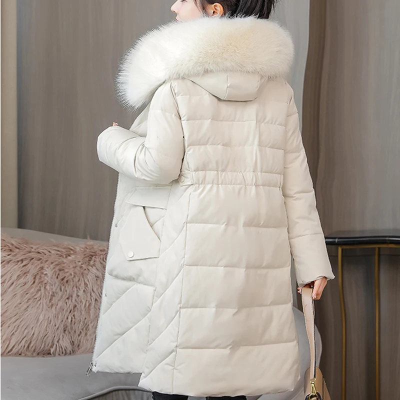 

Fashion New Women's Mid-Long Winter Jacket Parkas Cotton Coats Casual Hooded Cotton-Padded Parka Coat Student Snow Padded Outwea