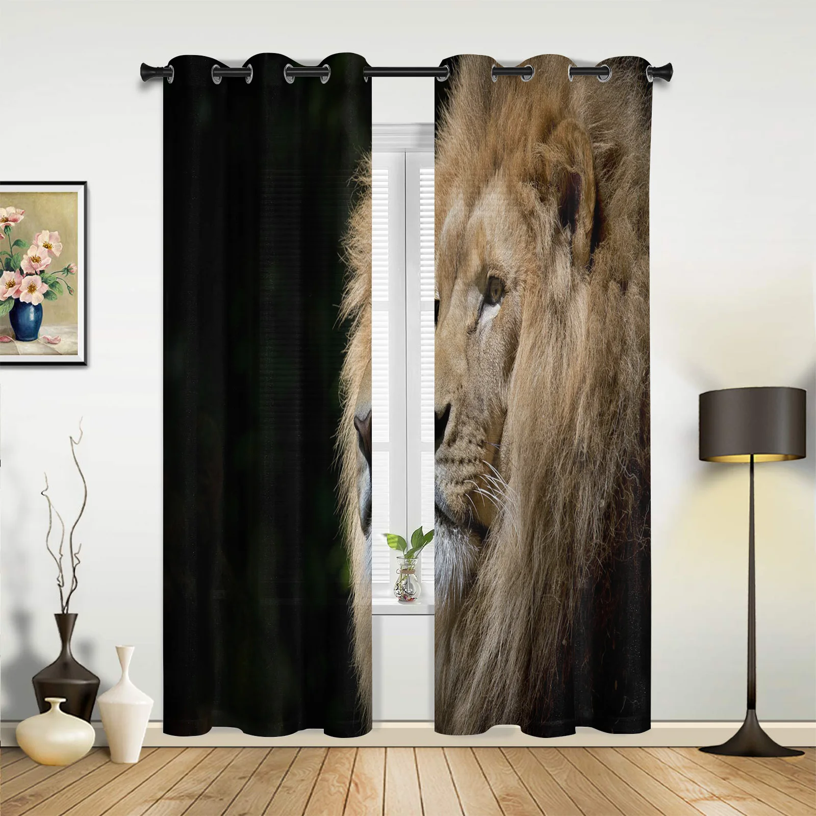 

African Wild Animals Lion Curtains for Bedroom Living Room Drapes Kitchen Children's Room Window Curtain Modern Home Decor