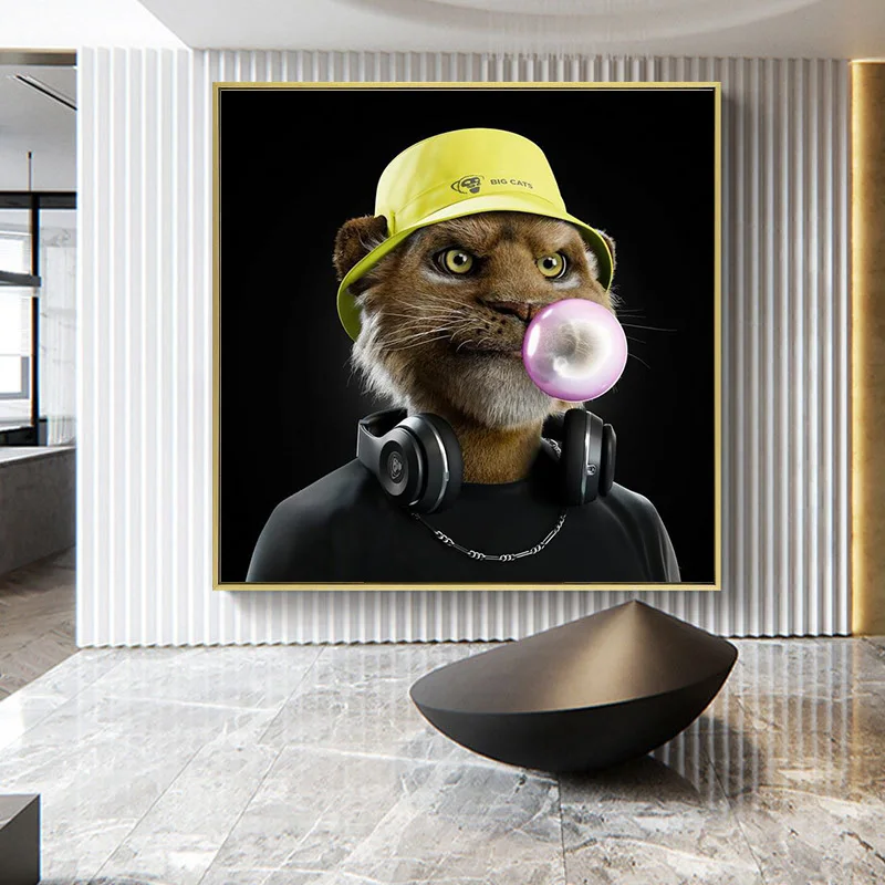 Забавная картина Kongfu воин животное на холсте Настенная лысая орла панда плакаты