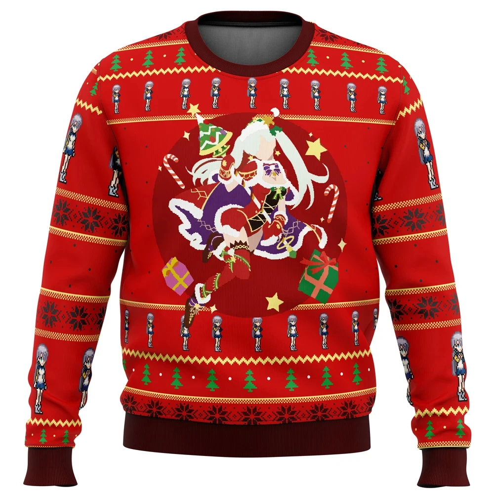

Suéter de Navidad feo para hombres, suéter de Santa Claus, sudadera 3D, regalo de Navidad, Meliodas y Elizabeth 7 Deadly Sins
