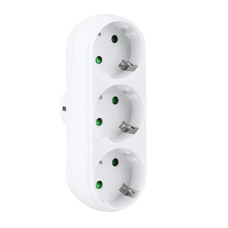 

3-Way Socket Adapter Wall Plate Socket 3-In-1 AC Multiple Socket 250V/16A 3500W/Max Converter Socket EU Plug