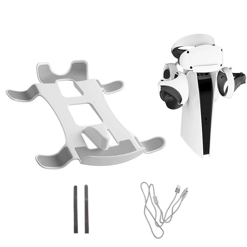 

Storage Bracket For PS5 Game Console Headset Mount Stand with Charging Cable For PSVR2 Accessories