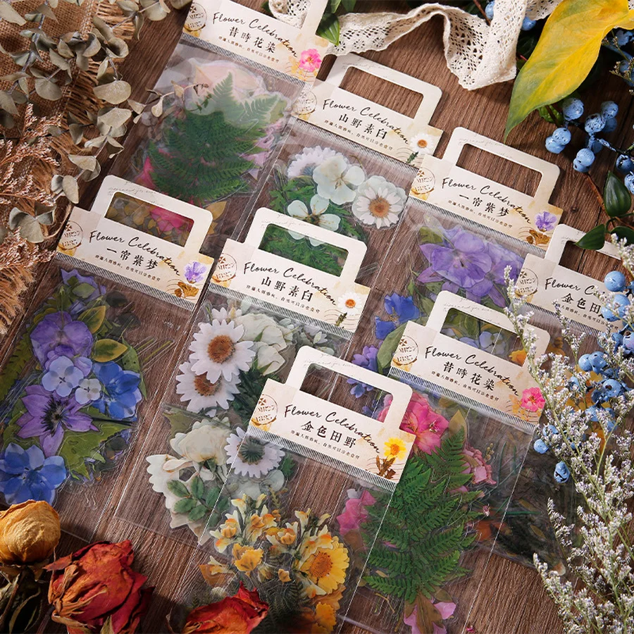 

4 Styles 40Pcs/Bag Vintage Botanical Stickers Pack Ins Style Aesthetic Flower Hand Account DIY Decorative Material Stickers