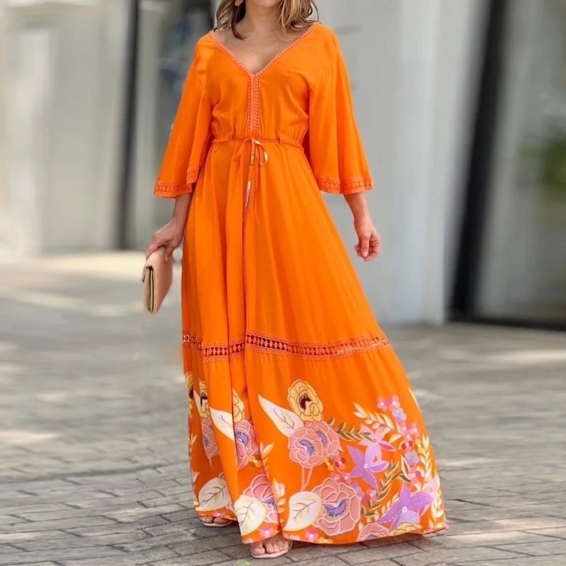 African Dresses For Women Vetement Femme Spring New Dashiki Abaya Print Maxi Dress Africa Clothes Dashiki Ankara Dresses