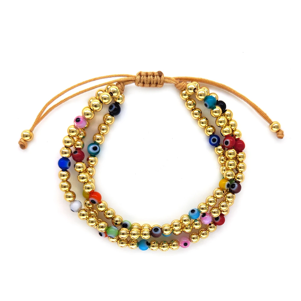 KKBEAD Турецкий Дурной глаз браслет для женщин Многослойные браслеты из бисера