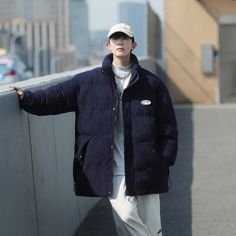

Outdoor Parkas Bubble Men's Winter Coat Warm Thicken Oversize Corduroy Puffer Jacket for Men