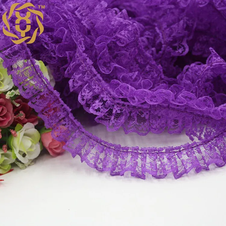 Неэластичные кружева сделай сам сетчатые плиссированные размер 35 ярдов 22 цвета -