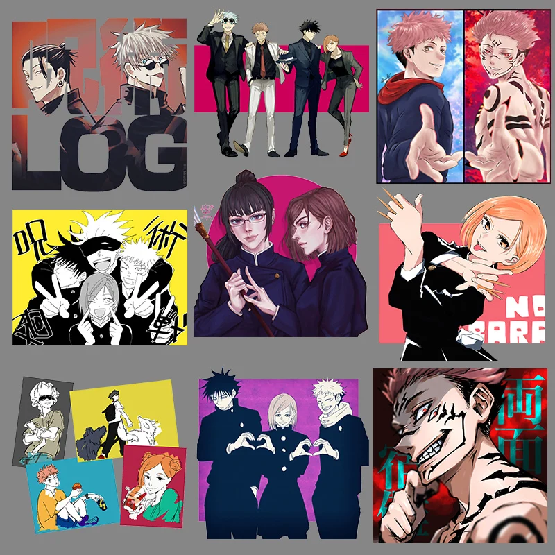 

Японские Аниме термоклейкие нашивки, Японская популярная футболка, печатные наклейки на заказ, виниловые термопереводные наклейки юютсу к...