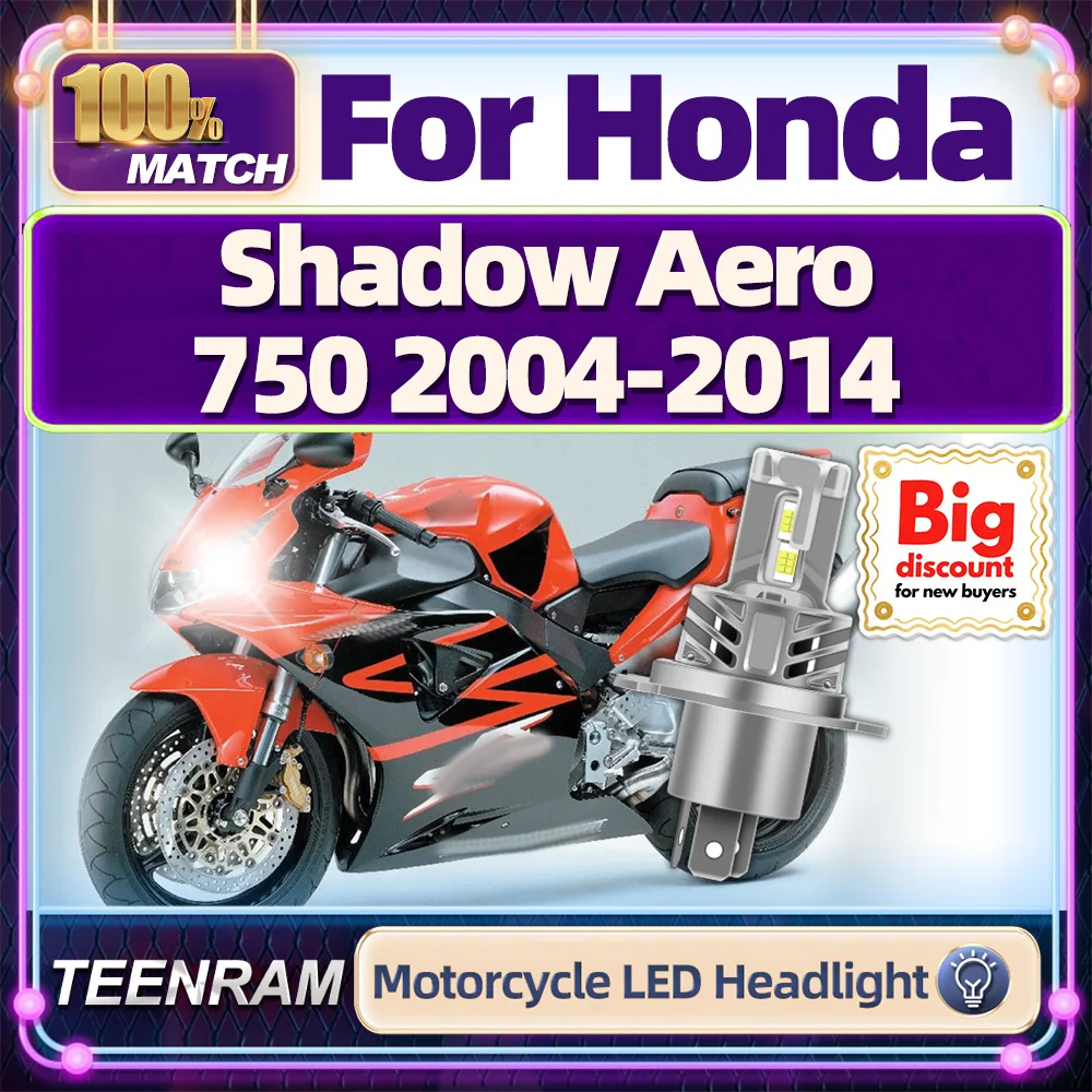 Фото TEENRAM для Honda Shadow Aero 750 2004-2014 1X мотоциклетная светодиодная лампа для фар супер яркая Hi/Lo мотоциклетная ампула для фар №1