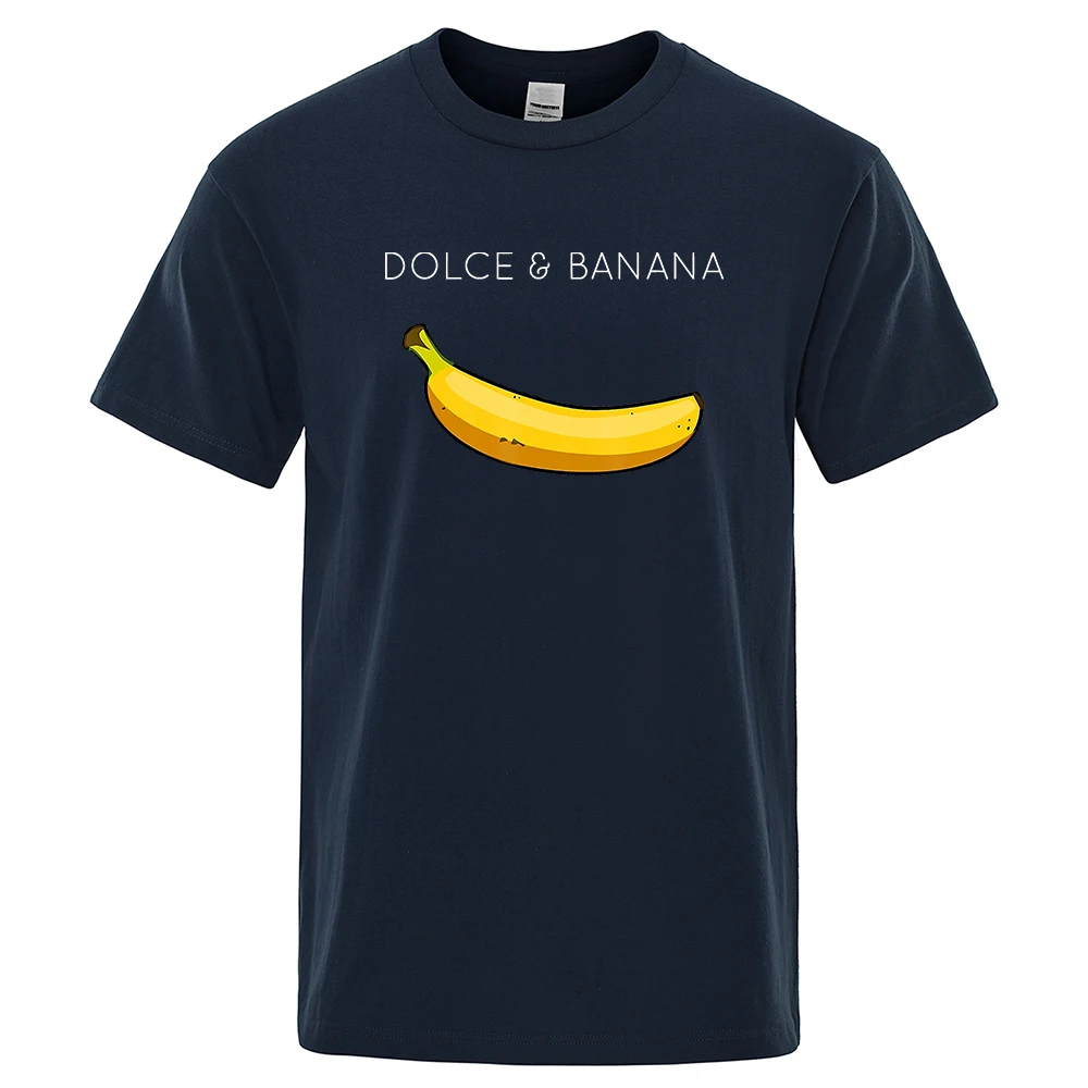 Dolce & Banana Print Mens T-shirts Crewneck Breathable Tops Oversized Comfortable TShirt Men's Short Sleeve S-XXXL Tees Shirts