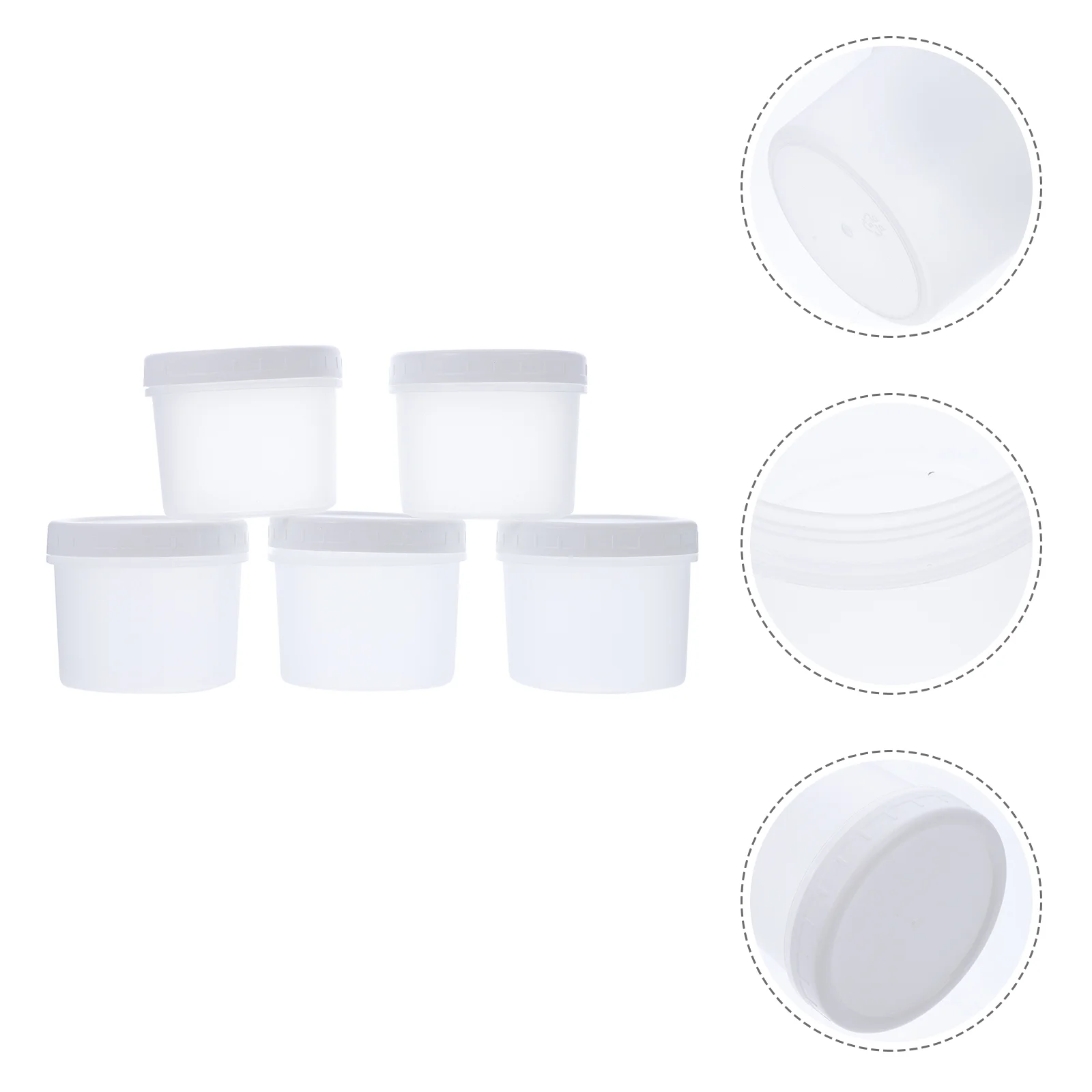 

5 Pcs Ice Cream Box Dessert Cup Jar Clear Plastic Container Food Pp Containers Desserts