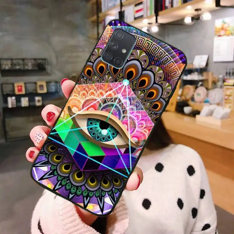 Тонкий жесткий чехол для телефона с символами пирамиды глаз и подсветкой Samsung Galaxy