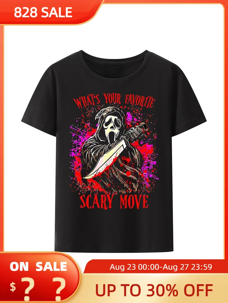 

Футболка в готическом стиле для мужчин и женщин, смешная рубашка с изображением пугающих фильмов, крика, страха на Хэллоуин, топы большого размера с графическим принтом