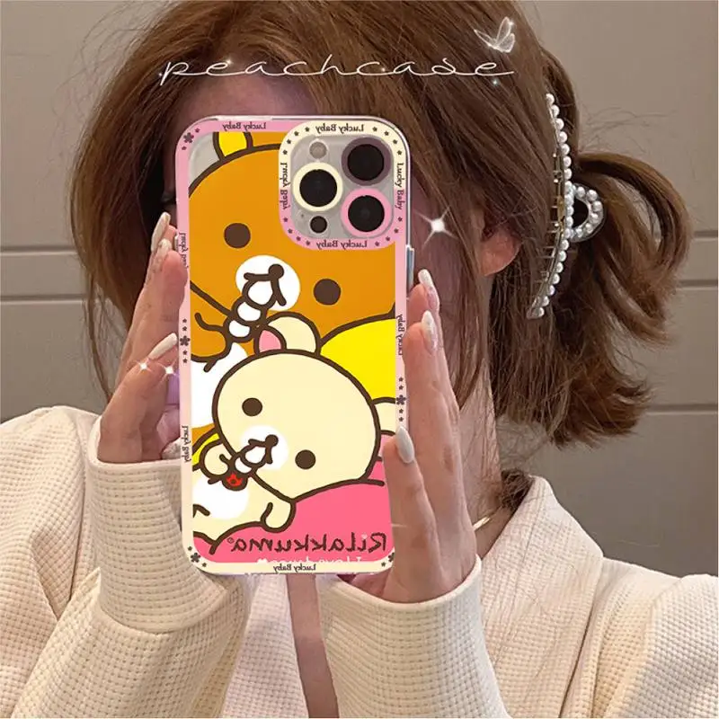 Милый мультяшный чехол Rilakkuma для телефона iPhone 11 12 13 Mini Pro Max 14 |