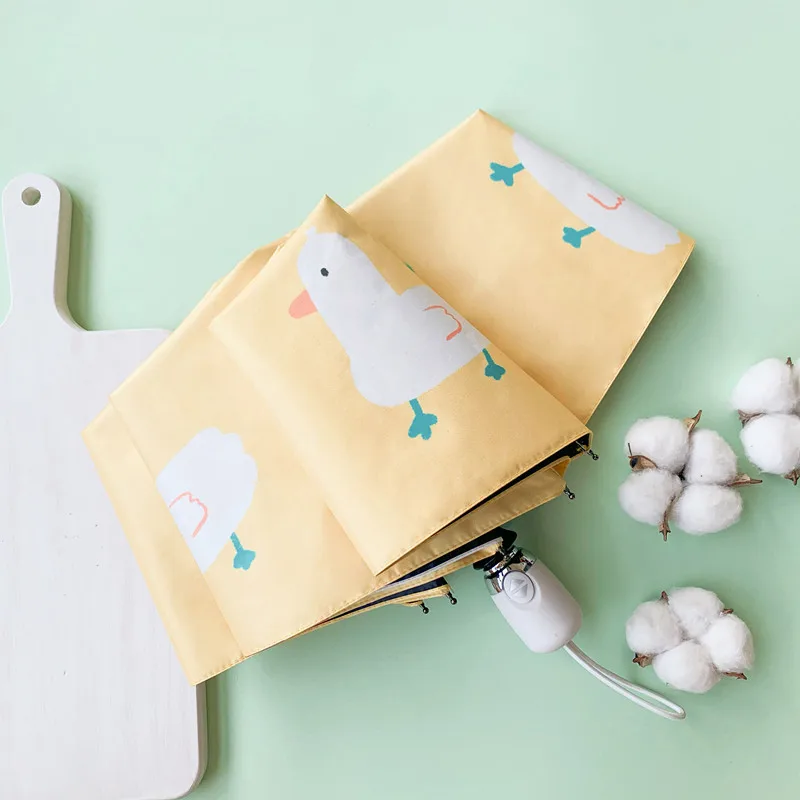 

Fully-automatic Sunny Umbrella Women Three Folding Cute Cartoon Auto Open Close Windproof Umbrella Rain Children Paraguas