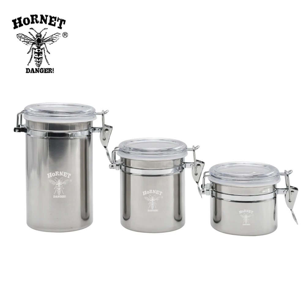 

HORNET Stainless Steel Tobacco Storage Box Tobacco Spice Storage Jar Portable Food Smoking Accessories