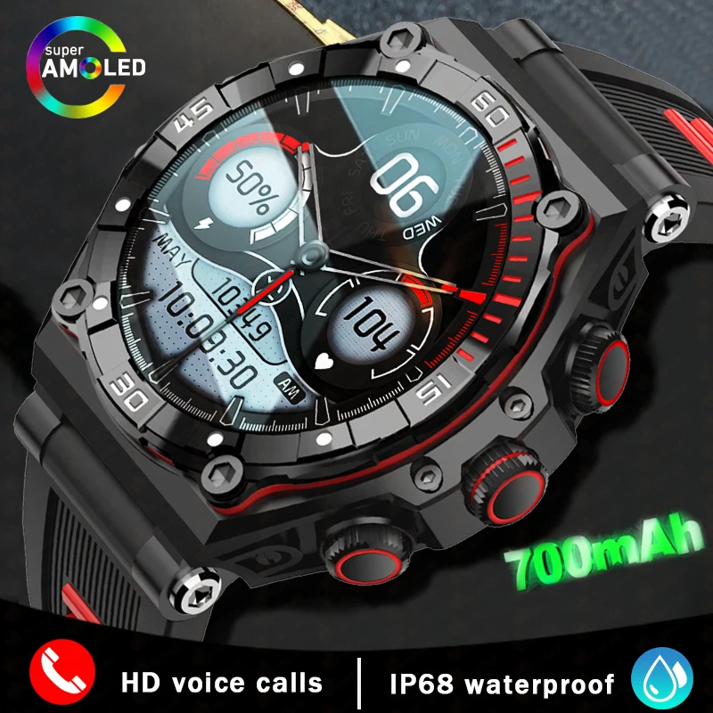 

New Sport Smart Watch Men 1.43" AMOLED Touch Screen 700 MAh Battery Ultra Long Standby Bluetooth Call Smartwatch IP68 Waterproof