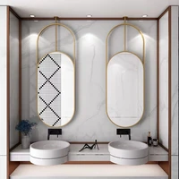 gold frame bathroom mirror hanging aesthetic unbreakable bathroom mirror full height custom espejos con luces bathroom fixtures