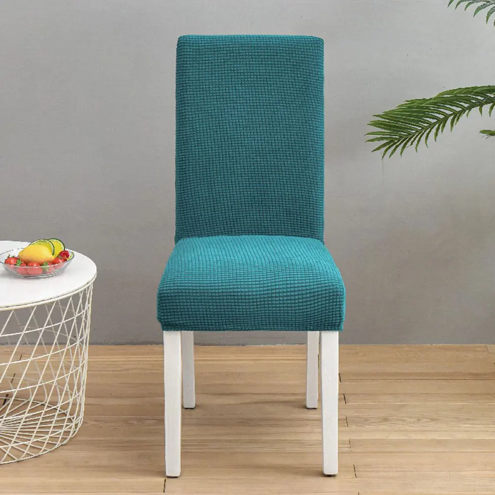 

Svetanya Blue Solid Quilted 3D Chair Cover Slipcover Spandex/Polyester Fabric Stretch Elastic Chair Protector Chair Banquet