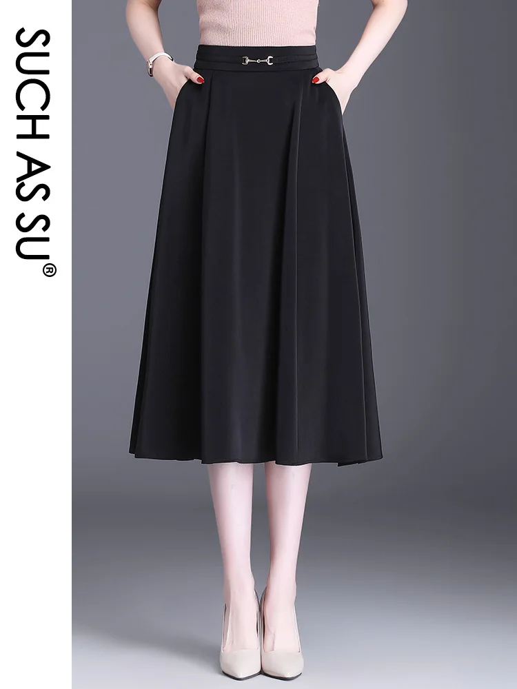 Юбка как у SU весна-осень Высококачественная Женская атласная плиссированная