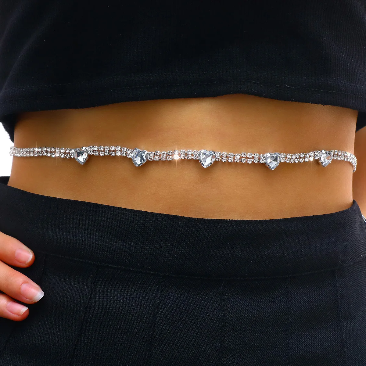 Стразы цепочка на талию в форме сердца украшение с кристаллами и бриллиантами