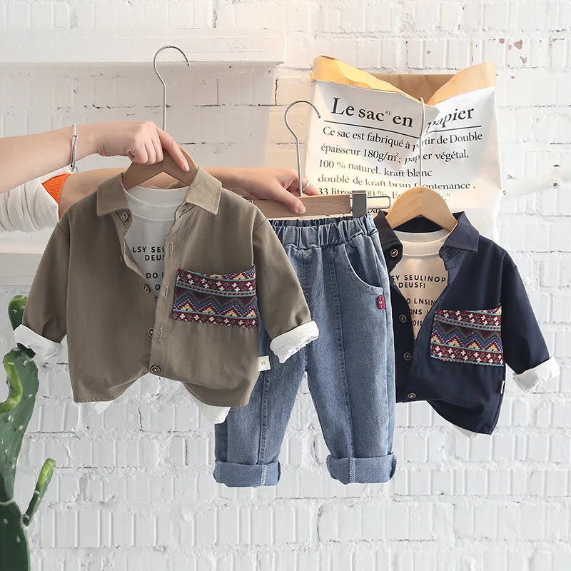 

Girls Clothing 2022 Spring New Printed Shirts Kids Lapel Jacket Fashion Breathable Jacket Cotton Single Breasted Clothes